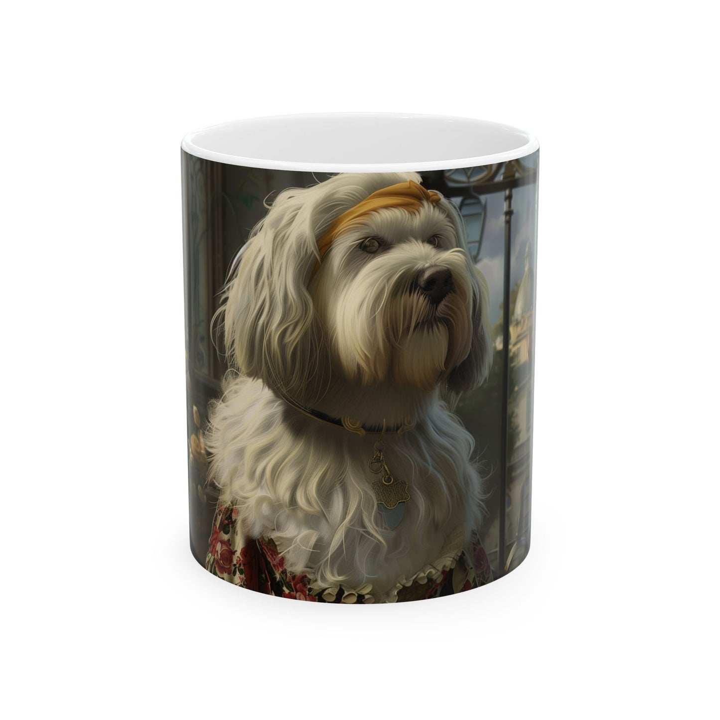 Old English Sheepdog Lady Mug – Elegant Dog Coffee Cup - Pikipa