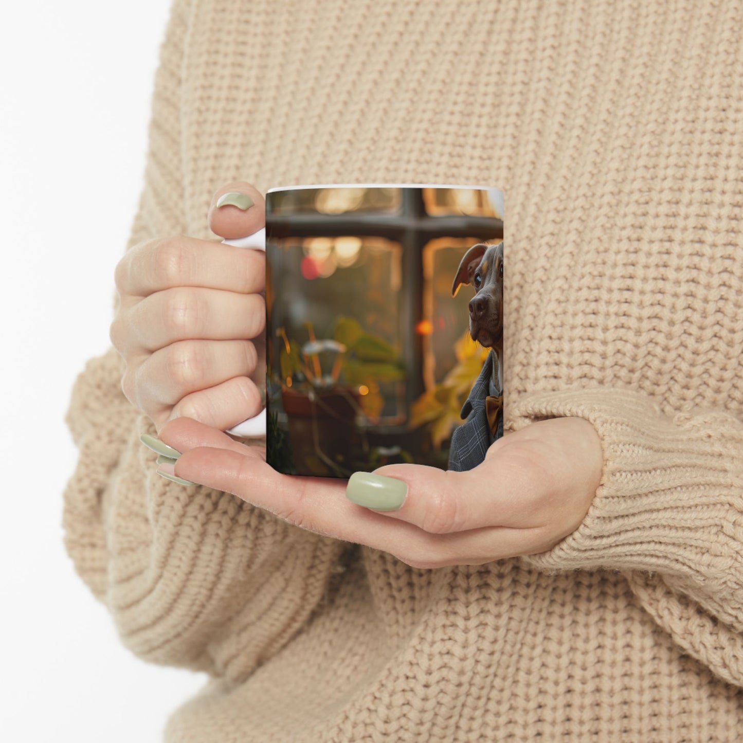 Whippet Gentleman Mug – Stylish Dog Coffee Cup - Pikipa