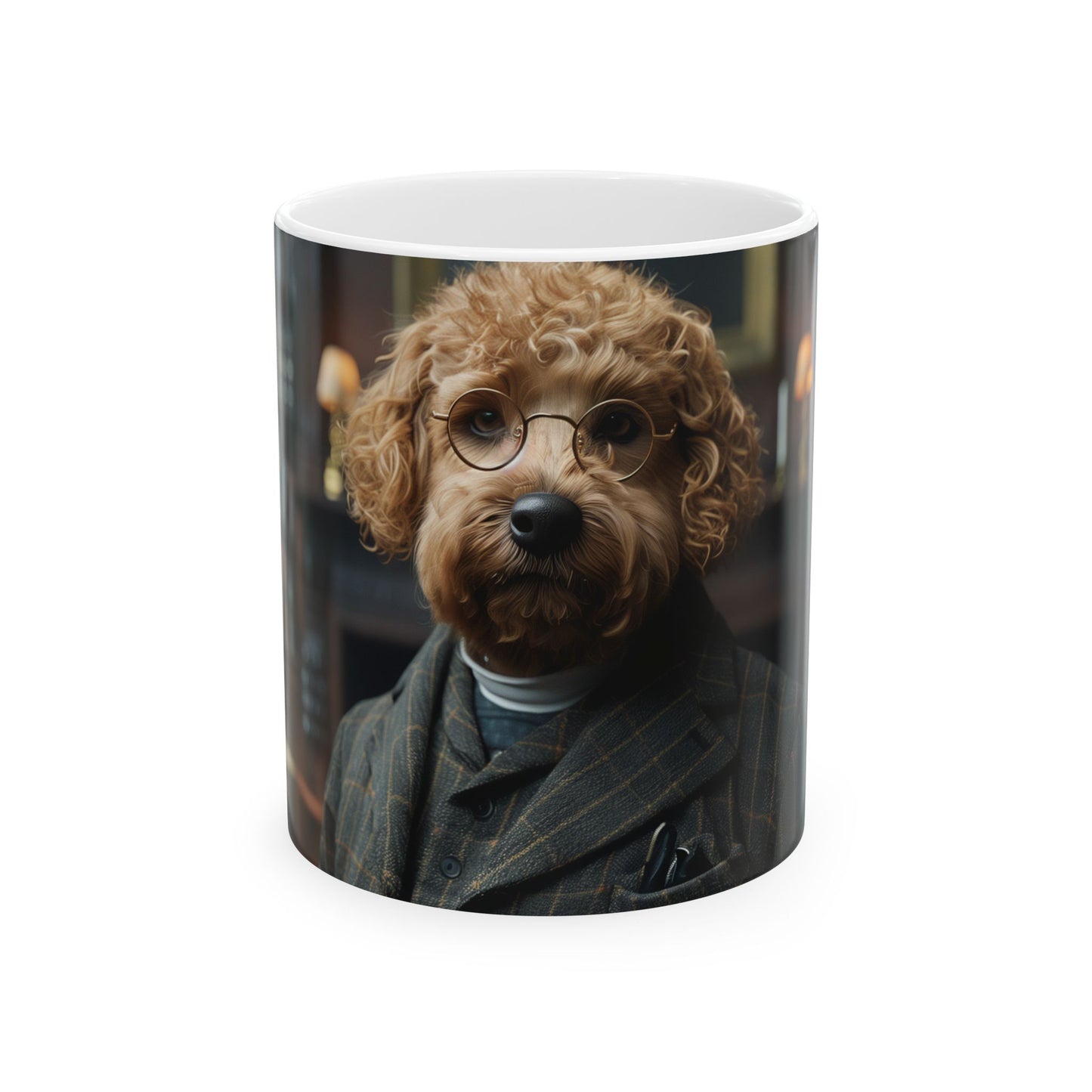 Labradoodle Aristocrat Mug – Vintage Dog Portrait Coffee Cup - Pikipa