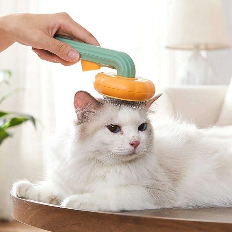 Pumpkin Pet Grooming Brush – Self-Cleaning Slicker for a Tangle-Free Coat - Pikipa