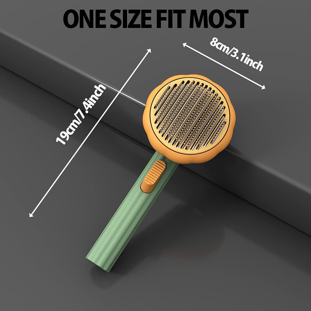 Pumpkin Pet Grooming Brush – Self-Cleaning Slicker for a Tangle-Free Coat - Pikipa