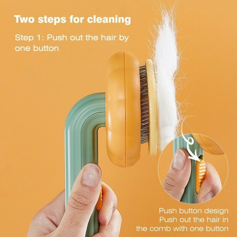 Pumpkin Pet Grooming Brush – Self-Cleaning Slicker for a Tangle-Free Coat - Pikipa