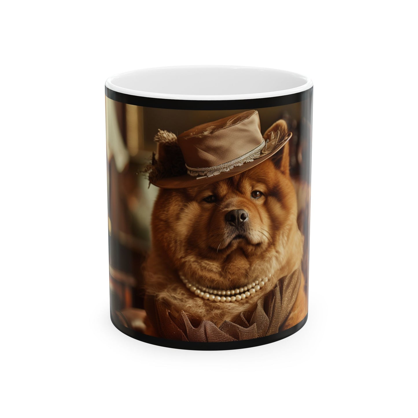 Chow Chow Noblewoman Mug – Fancy Dog Portrait Coffee Cup - Pikipa