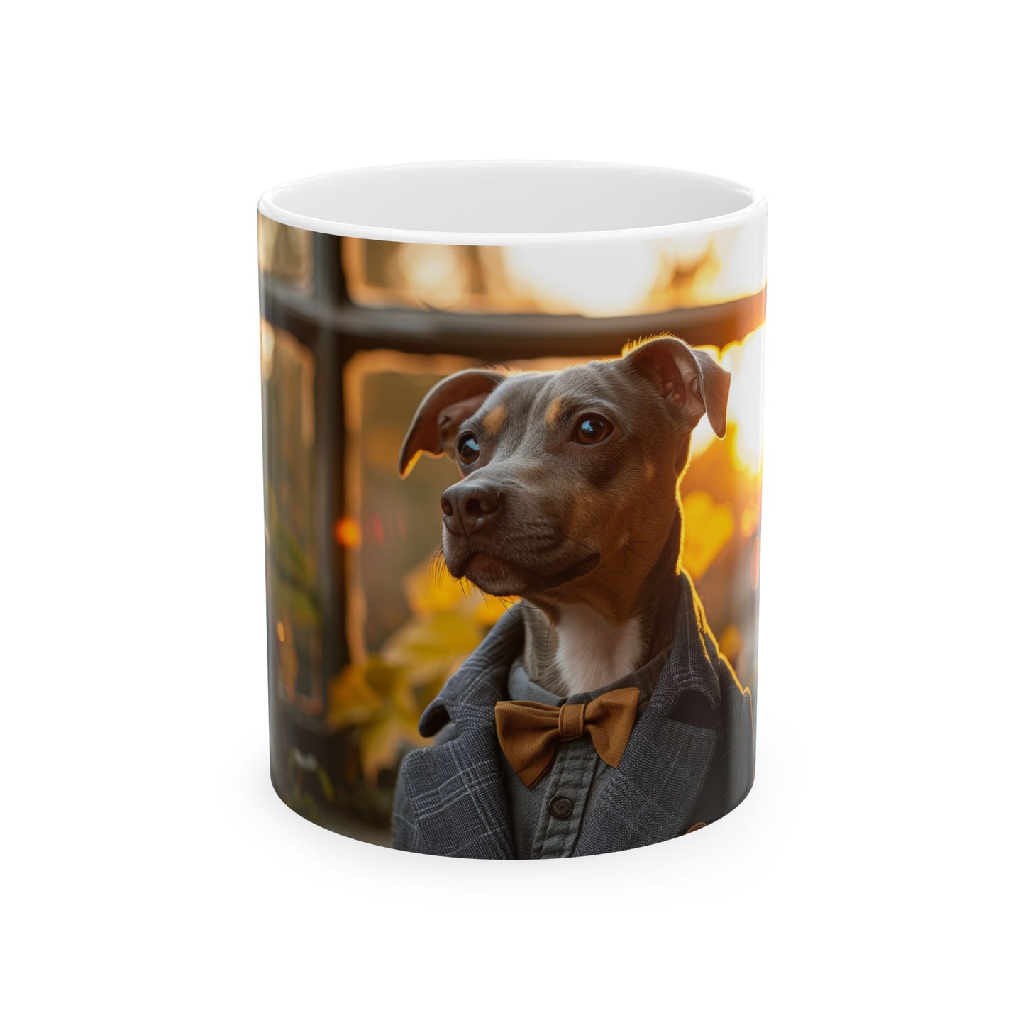 Whippet Gentleman Mug – Stylish Dog Coffee Cup - Pikipa