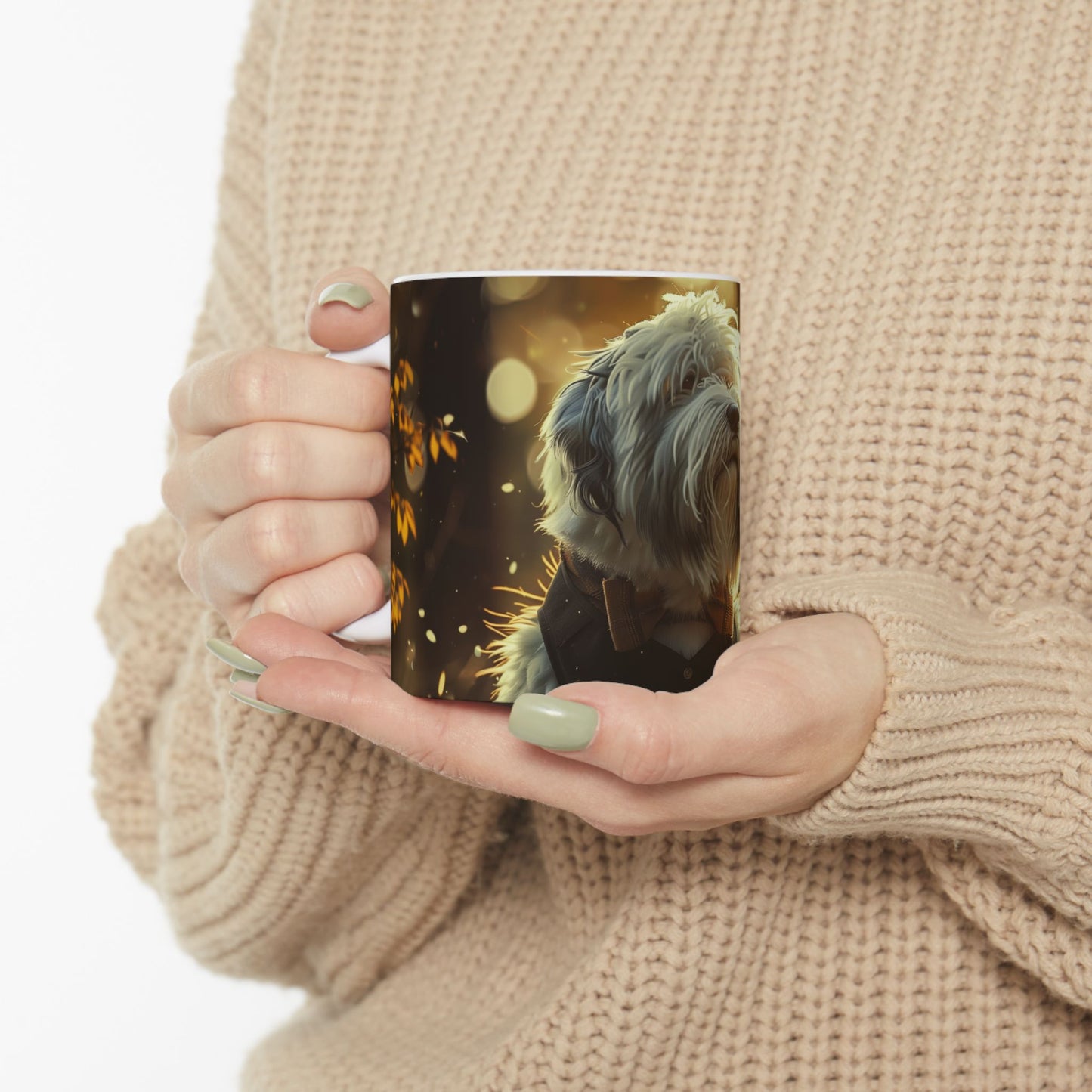 Old English Sheepdog Gentleman Mug – Dapper Dog Coffee Cup - Pikipa