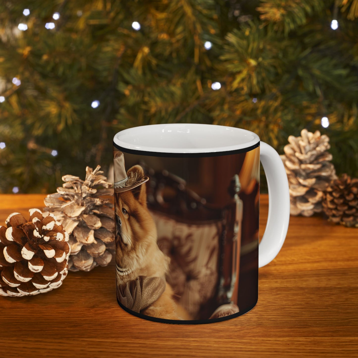 Chow Chow Noblewoman Mug – Fancy Dog Portrait Coffee Cup - Pikipa