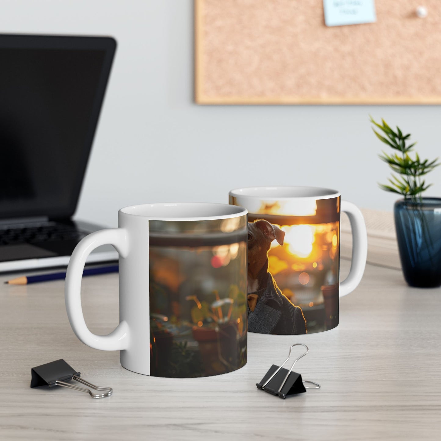 Whippet Gentleman Mug – Stylish Dog Coffee Cup - Pikipa