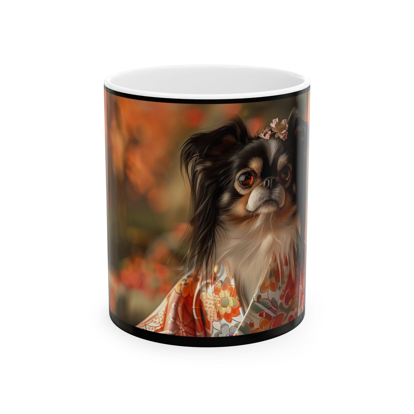 Japanese Chin Mug – Floral Kimono Dog Coffee Cup - Pikipa
