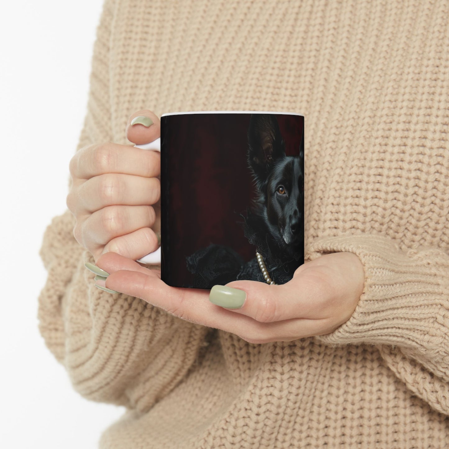 Belgian Sheepdog Mug – Mysterious Gothic Countess Dog Cup - Pikipa