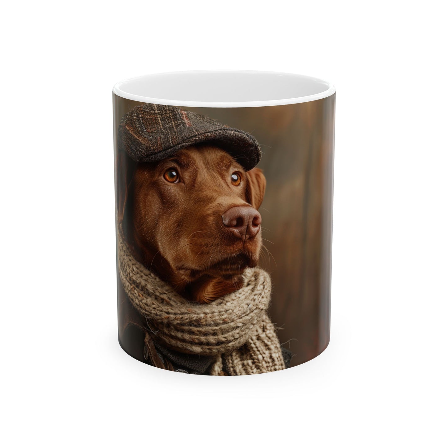 Chesapeake Bay Retriever Fisherman Mug – Rustic Dog Coffee Cup - Pikipa