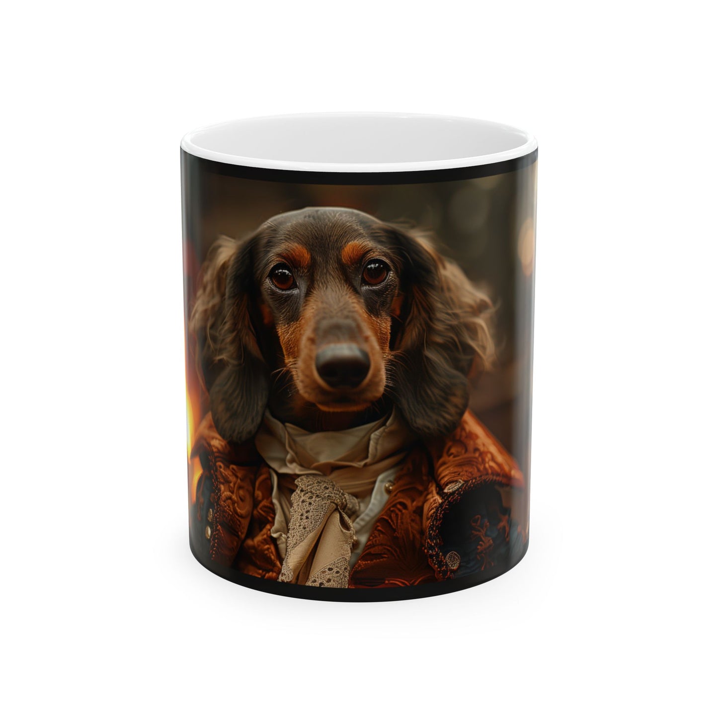 Longhaired Dachshund Mug – Victorian Aristocrat Dog Coffee Cup - Pikipa