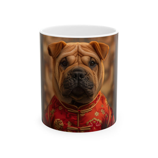 Chinese Shar-Pei Mug – Tang Suit Dog Coffee Cup - Pikipa