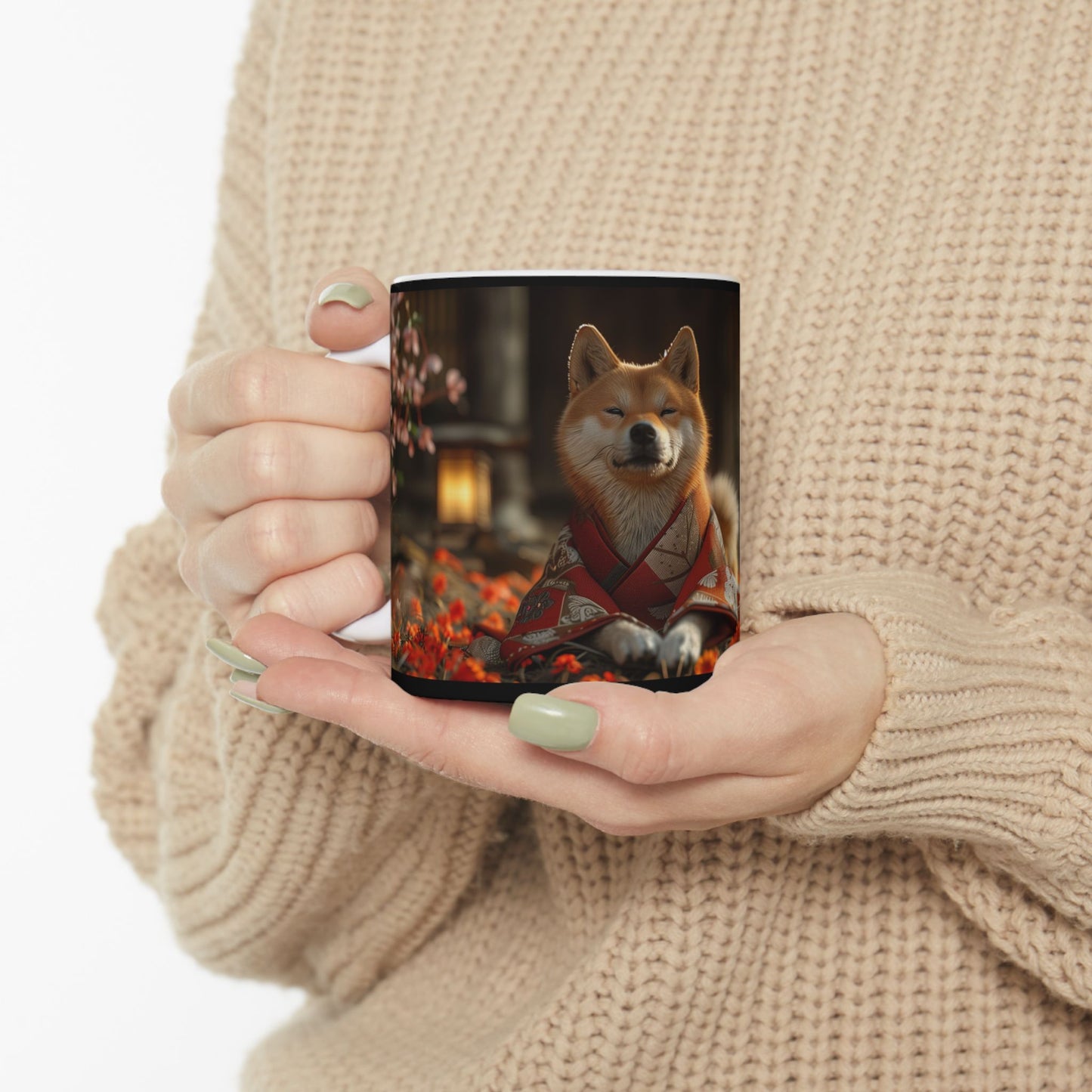 Shiba Inu Geisha Mug – Elegant Japanese Dog Coffee Cup - Pikipa