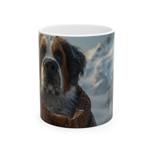 Saint Bernard Mug – Winter Dog Coffee Cup for Pet Lovers - Pikipa