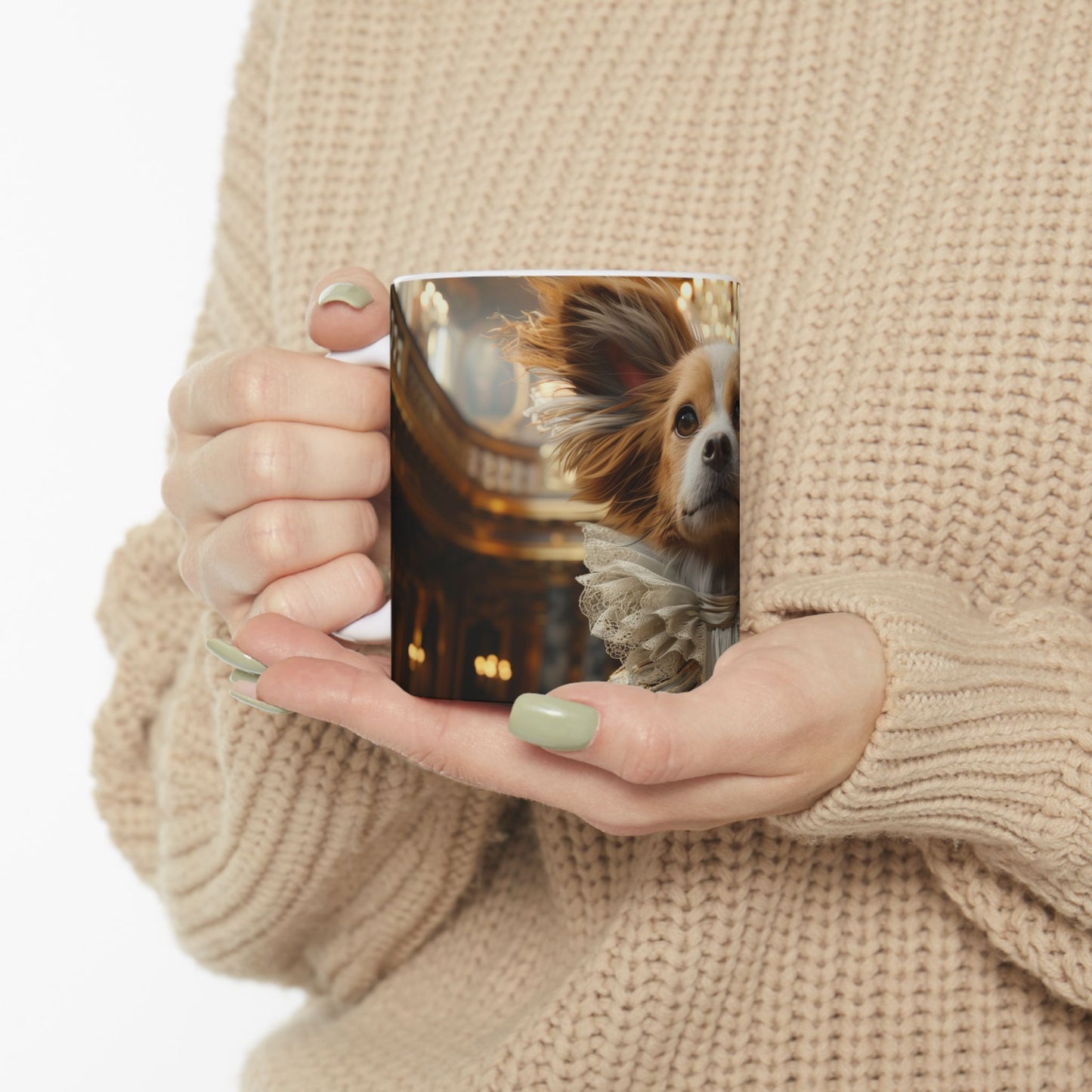 Papillon Nobleman Mug – French Royalty Dog Portrait Cup - Pikipa