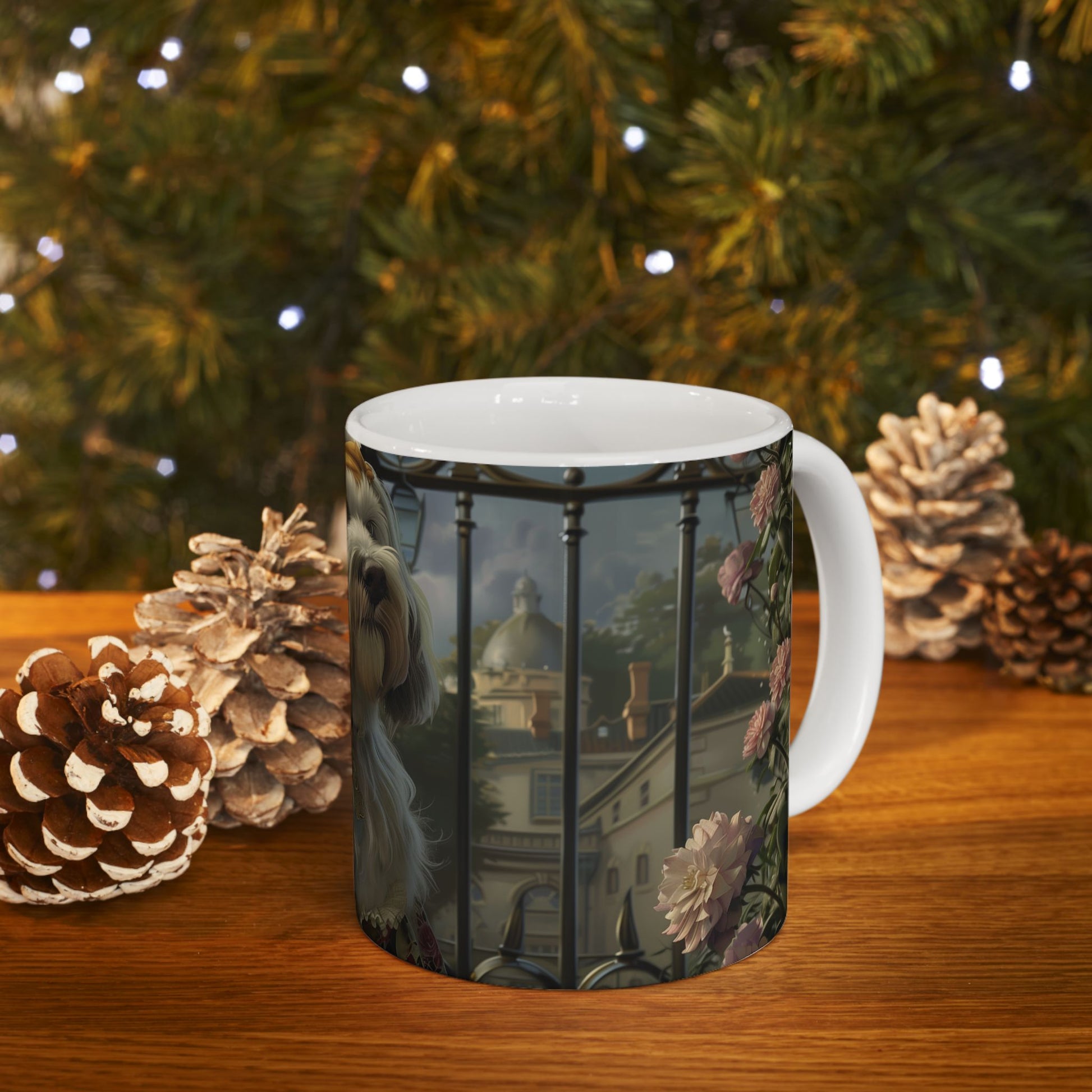 Old English Sheepdog Lady Mug – Elegant Dog Coffee Cup - Pikipa