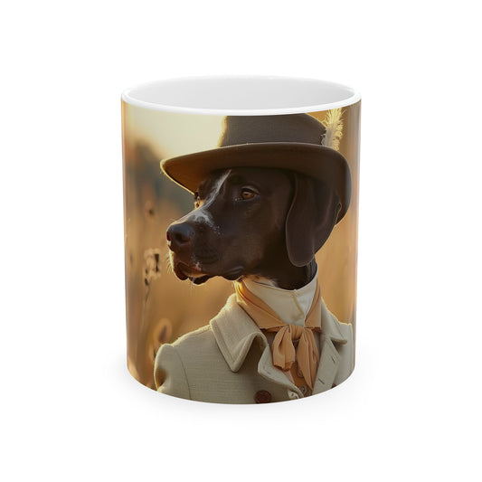 English Pointer Mug – Elegant Equestrian Lady Dog Cup - Pikipa
