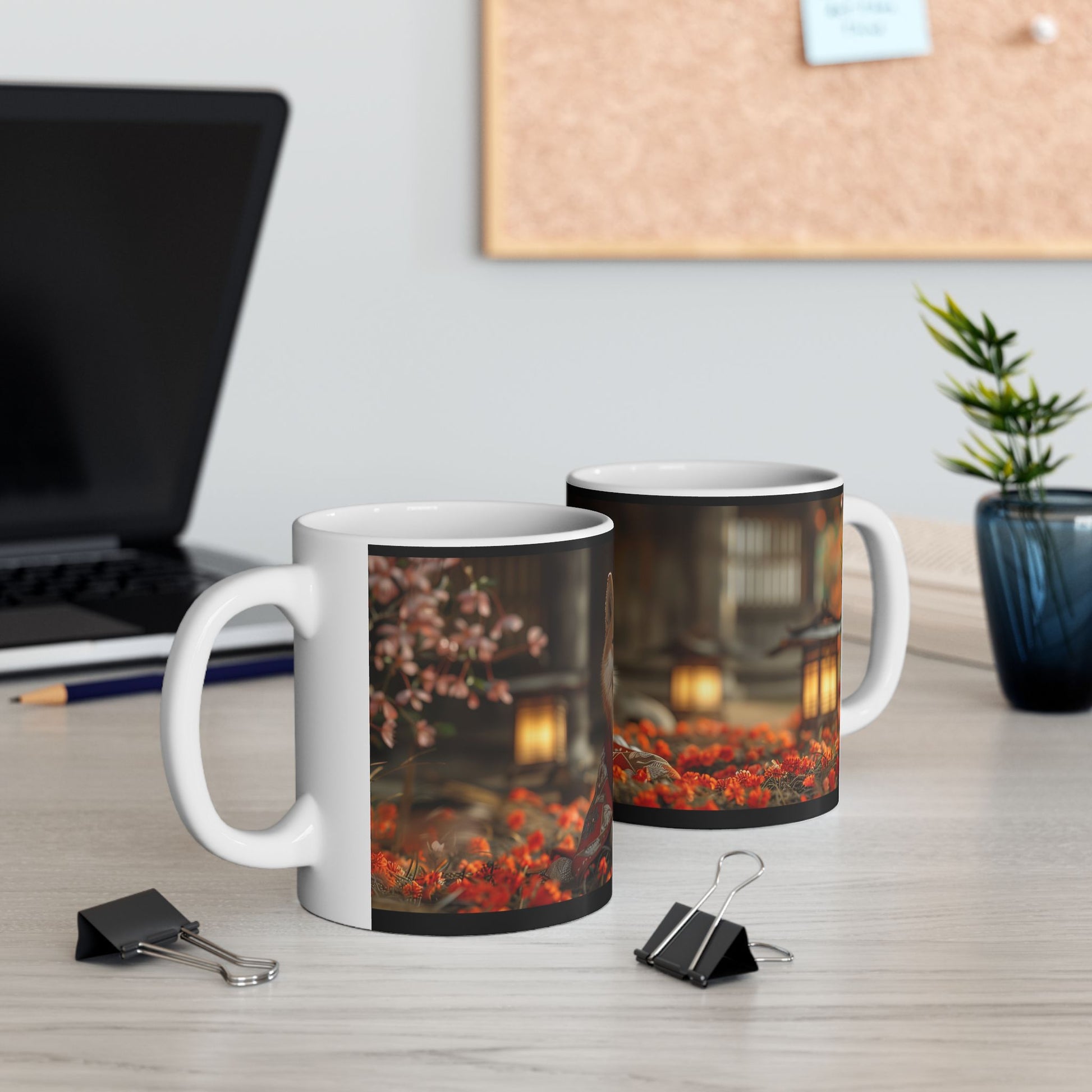 Shiba Inu Geisha Mug – Elegant Japanese Dog Coffee Cup - Pikipa