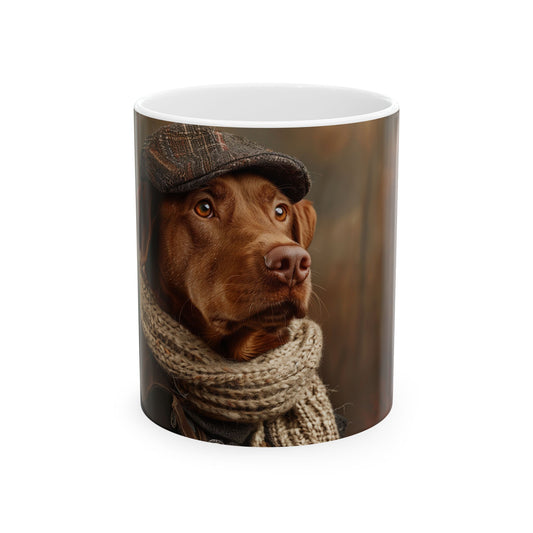 Chesapeake Bay Retriever Fisherman Mug – Rustic Dog Coffee Cup - Pikipa