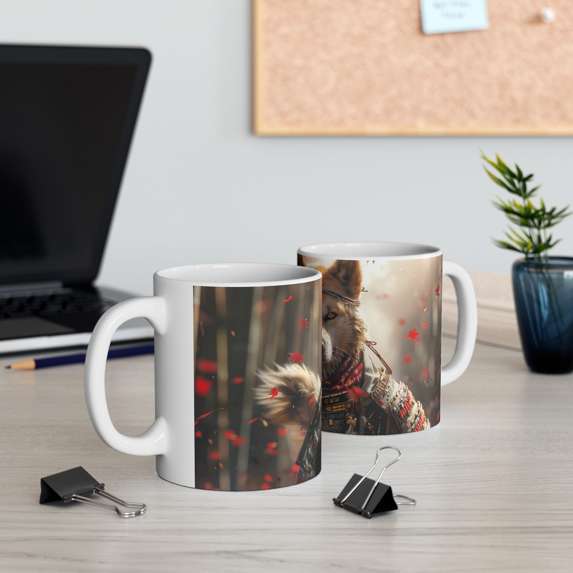 Shiba Inu Samurai Warrior Mug – Feudal Japan Dog Coffee Cup - Pikipa