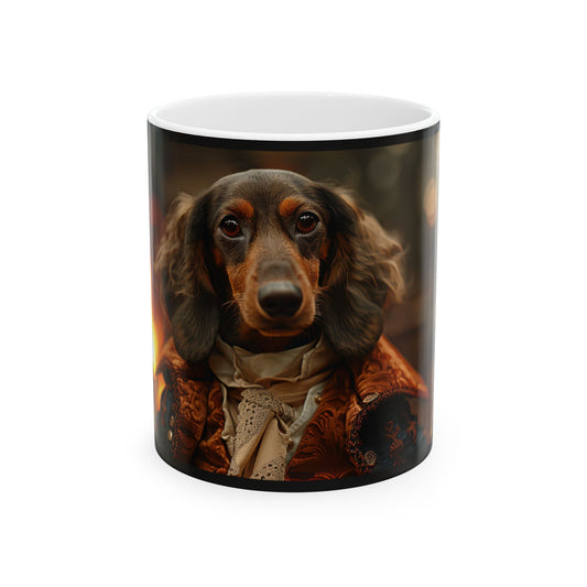 Longhaired Dachshund Mug – Victorian Aristocrat Dog Coffee Cup - Pikipa
